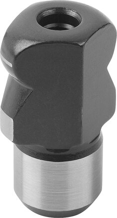 Aufnahmebolzen mit Kugelansatz, abgeflacht, Form D