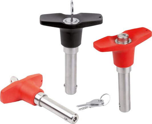 Kugelsperrbolzen mit T-Griff abschließbar