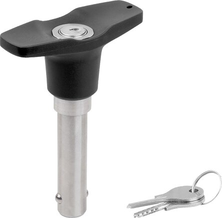 Kugelsperrbolzen mit T-Griff abschließbar