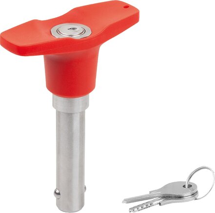 Kugelsperrbolzen mit T-Griff abschließbar