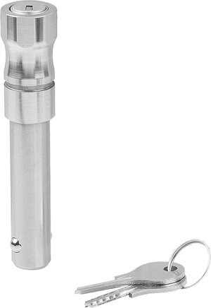 Kugelsperrbolzen Edelstahl abschließbar, Form A, mit Griffmulde