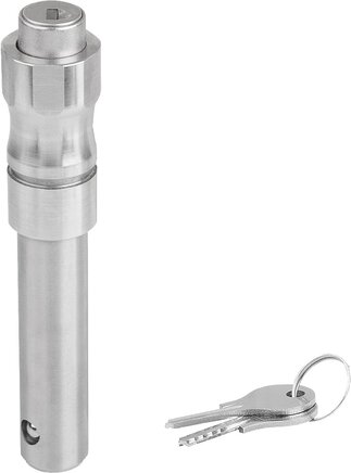 Kugelsperrbolzen Edelstahl abschließbar, Form A, mit Griffmulde