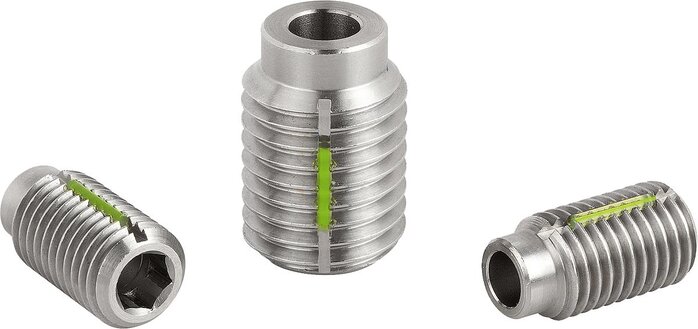 Aufnahmebuchsen für Kugelsperrbolzen mit Gewindesicherung