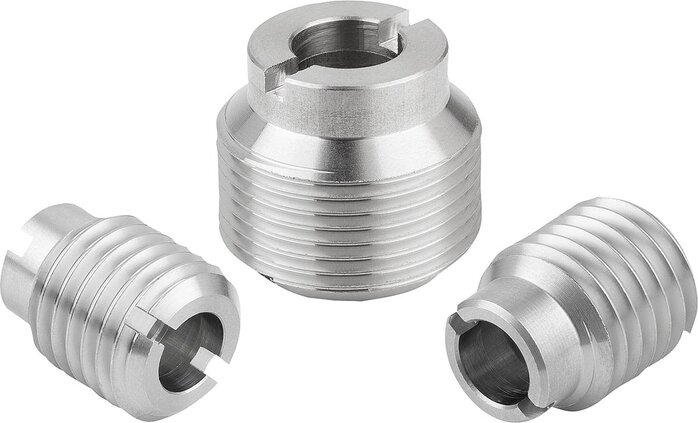 Aufnahmebuchsen Edelstahl für Kugelsperrbolzen mit Kopfarretierung