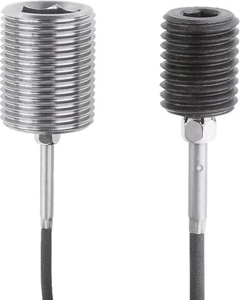 Positionierbuchsen Stahl oder Edelstahl mit Zustandssensor, Form A, Gewinde durchgehend