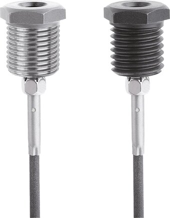 Positionierbuchsen Stahl oder Edelstahl mit Zustandssensor, Form B, mit Gewinde und Bund