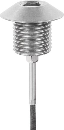 Positionierbuchsen Stahl oder Edelstahl mit Zustandssensor, Form C, mit Gewinde und Anlaufkegel