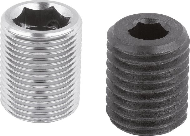 Positionierbuchsen Stahl oder Edelstahl für Zustandssensor, Form A, Gewinde durchgehend