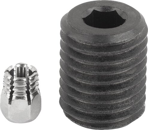 Positionierbuchsen Stahl oder Edelstahl für Zustandssensor, Form A, Gewinde durchgehend