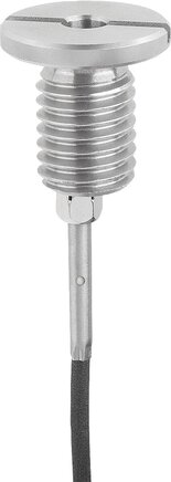 Aufnahmebuchsen Edelstahl mit Zustandssensor, Form B, mit Gewinde und Bund