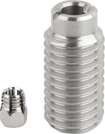 Aufnahmebuchsen Edelstahl für Zustandssensor, Form A, Gewinde durchgehend