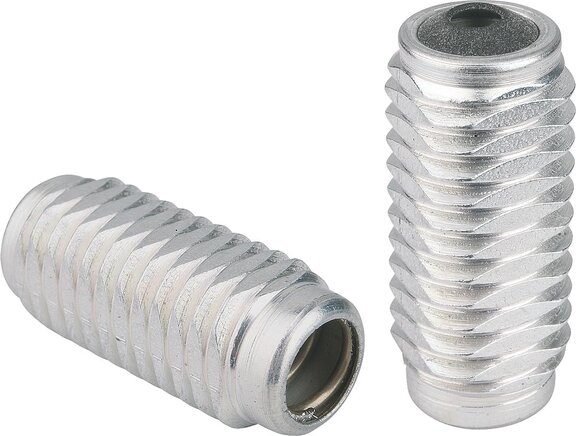 Federnde Seitendruckstücke mit Gewindehülse, ohne Druckbolzen, Form B, mit Abdichtung