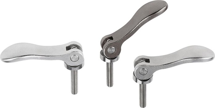 Exzenterhebel einstellbar Edelstahl mit Außengewinde, Druckscheibe Edelstahl