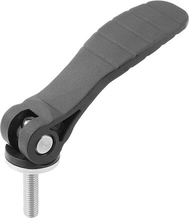 Exzenterhebel einstellbar mit Kunststoffgriff mit Außengewinde, Stahl oder Edelstahl