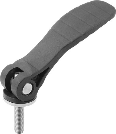 Exzenterhebel einstellbar mit Kunststoffgriff mit Außengewinde, Stahl oder Edelstahl