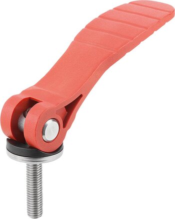 Exzenterhebel einstellbar mit Kunststoffgriff mit Außengewinde, Stahl oder Edelstahl