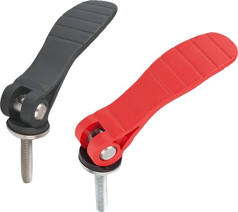 Exzenterhebel mit Kunststoffgriff mit Außengewinde, Stahl oder Edelstahl