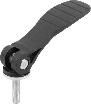 Exzenterhebel mit Kunststoffgriff mit Außengewinde, Stahl oder Edelstahl