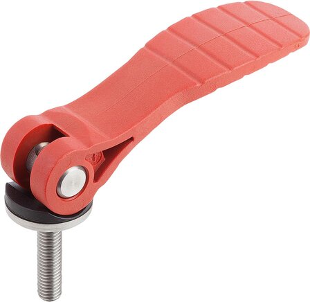 Exzenterhebel mit Kunststoffgriff mit Außengewinde, Stahl oder Edelstahl