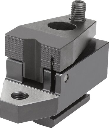 Niederzugspanner mit Auflage, Form B, mit Prismen-Backe