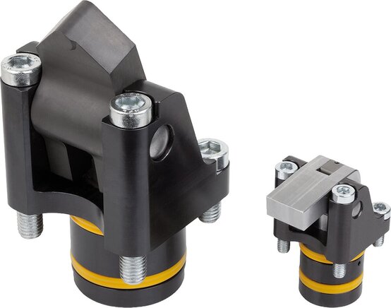 Drehhebelspanner hydraulisch mit Federrückstellung, Form A, doppelt wirkend