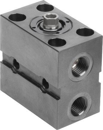Blockzylinder hydraulisch mit Metallabstreifer doppelt / einfach wirkend mit Federrückstellung, Form A