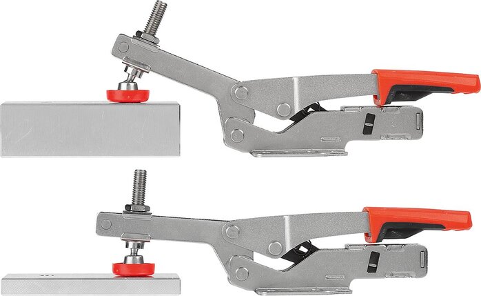 Schnellspanner variabel, horizontal, mit waagrechtem Fuß