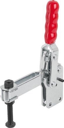 Schnellspanner vertikal mit senkrechtem Fuß und verstellbarer Andruckspindel