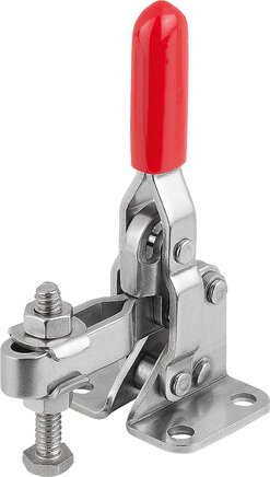 Schnellspanner vertikal mit waagrechtem Fuß und verstellbarer Andruckspindel