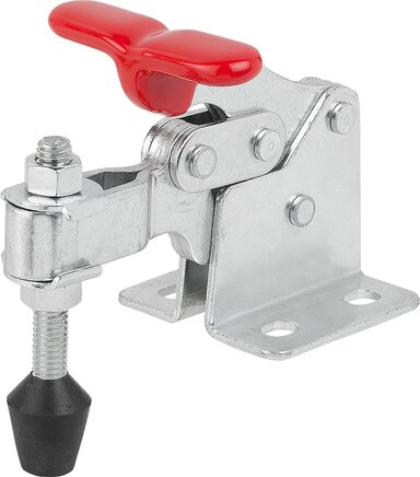 Schnellspanner vertikal mit waagrechtem Fuß und verstellbarer Andruckspindel