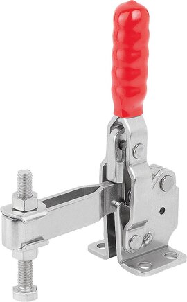 Schnellspanner vertikal mit waagrechtem Fuß und verstellbarer Andruckspindel