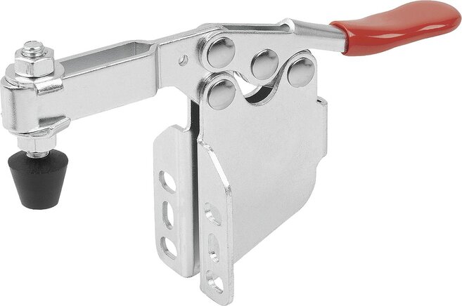 Schnellspanner horizontal mit Winkelfuß und verstellbarer Andruckspindel