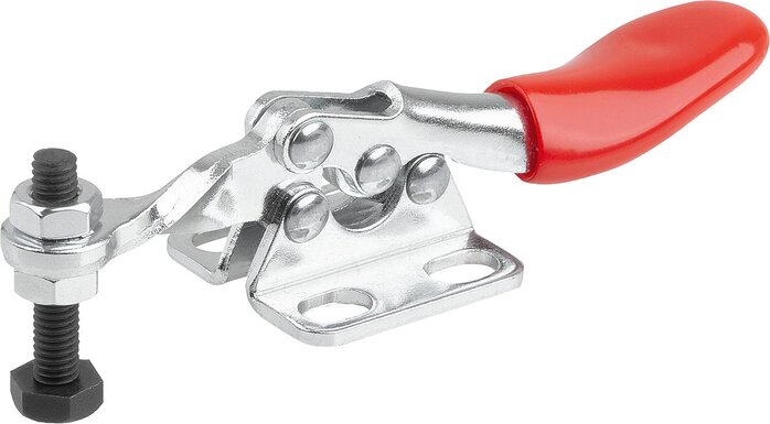 Minischnellspanner horizontal mit waagrechtem Fuß und fester Andruckspindel