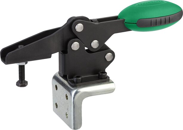 Schnellspanner horizontal mit waagrechtem Fuß und verstellbarer Andruckspindel