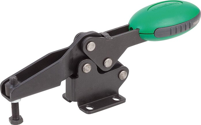 Schnellspanner horizontal mit waagrechtem Fuß und verstellbarer Andruckspindel