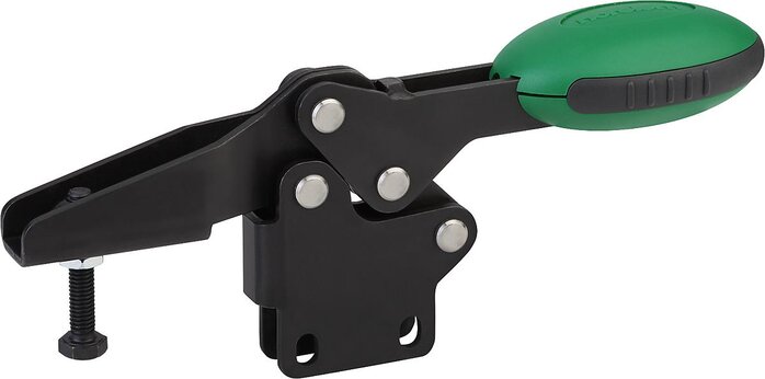 Schnellspanner horizontal mit senkrechtem Fuß und verstellbarer Andruckspindel