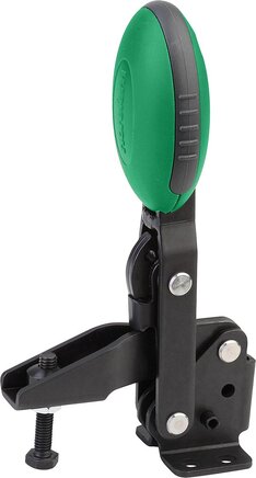 Schnellspanner vertikal mit waagrechtem Fuß und verstellbarer Andruckspindel