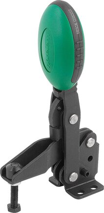 Schnellspanner vertikal mit waagrechtem Fuß und verstellbarer Andruckspindel