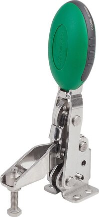 Schnellspanner vertikal mit waagrechtem Fuß und verstellbarer Andruckspindel, Edelstahl