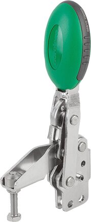 Schnellspanner vertikal mit senkrechtem Fuß und verstellbarer Andruckspindel, Edelstahl