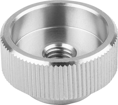 Rändelmuttern aus Stahl und Edelstahl DIN 6303 Form A, ohne Stiftloch