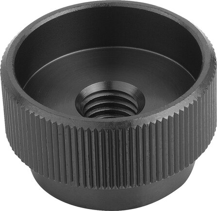 Rändelmuttern aus Stahl DIN 6303 Form B, mit Stiftloch