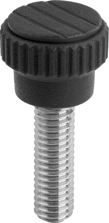 Rändelknöpfe Kunststoff metall-detektierbar mit Außengewinde