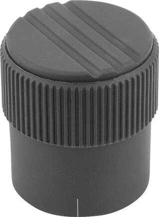 Rändelknöpfe Form B, mit Markierungsstrich