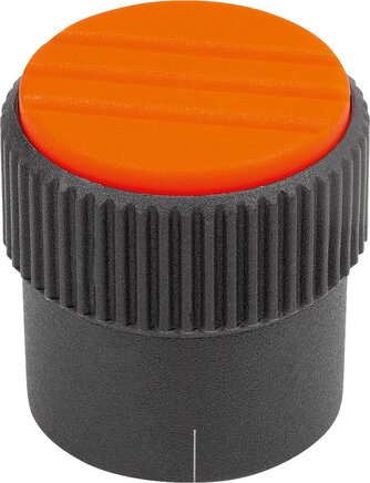 Rändelknöpfe Form B, mit Markierungsstrich