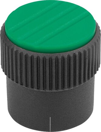 Rändelknöpfe Form B, mit Markierungsstrich