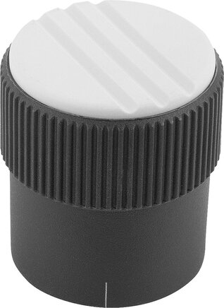 Rändelknöpfe Form B, mit Markierungsstrich