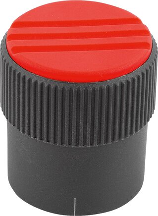 Rändelknöpfe Form B, mit Markierungsstrich