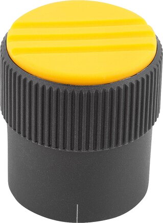 Rändelknöpfe Form B, mit Markierungsstrich