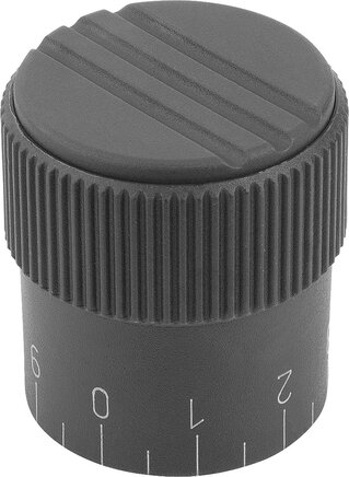 Rändelknöpfe Form C, mit Standardskalierung